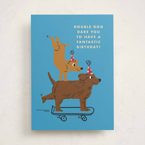 This is a blue jay birthday cards for kids with standard by mo kelley called double dog dare printing on signature in greeting cards