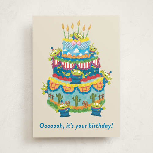 This is a winter sky birthday cards for kids with standard by Jackie Crawford called disney and pixar's toy story birthday ca printing on signature in greeting cards