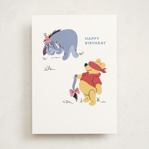 This is a cornflower birthday cards for kids with standard by mo kelley called disney's pin the tail printing on signature in greeting cards