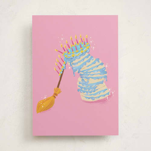 This is a bubblegum birthday cards for kids with standard by Jackie Crawford called disney's briar rose's birthday cake printing on signature in greeting cards
