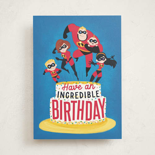 This is a neptune birthday cards for kids with standard by Jessie Steury called disney and pixar's incredible birthday printing on signature in greeting cards