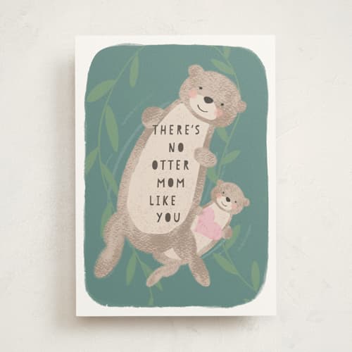 This is a jungle mothers day cards with standard by Susan Zinader called no otter mom printing on signature in greeting cards