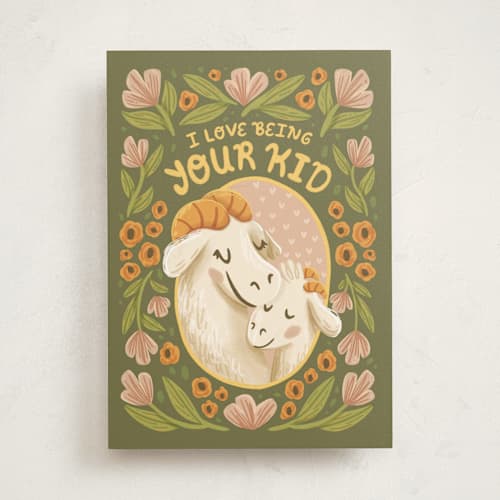 This is a olive mothers day cards with standard by Kristiana Vellucci called i love being your kid printing on signature in greeting cards