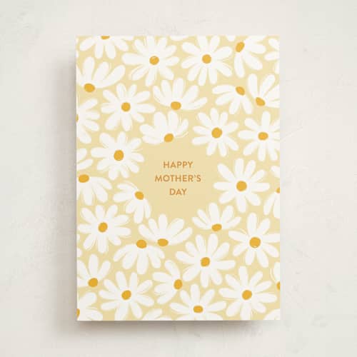 This is a sunshine mothers day cards with standard by Sam Dubeau called falling daisies printing on signature in greeting cards