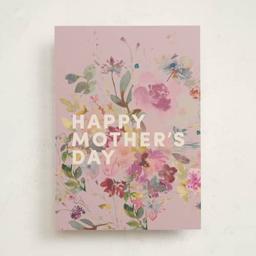 This is a fuchsia mothers day cards with standard by lori jacobs wemple called flowers flowers printing on signature in greeting cards