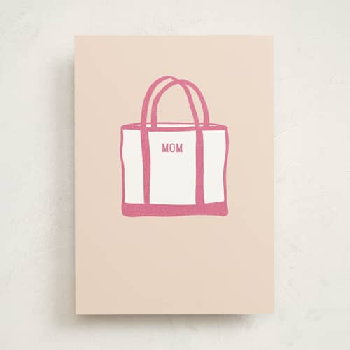This is a carnation mothers day cards with standard by Erika Firm called mom tote bag printing on signature in greeting cards