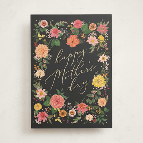 This is a midnight mothers day cards with standard by Susan Moyal called lovely mom printing on signature in greeting cards