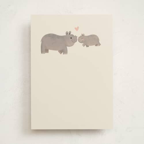 This is a ecru mothers day cards with standard by Itsy Belle Studio called hippo mother's day printing on signature in greeting cards