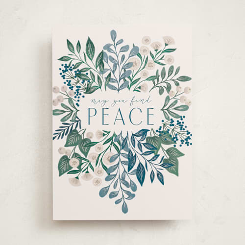 This is a garden sympathy cards with standard by Alethea and Ruth called find peace printing on signature in greeting cards