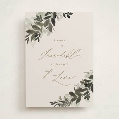 This is a champagne sympathy cards with standard by Everett Paper Goods called draped printing on signature in greeting cards