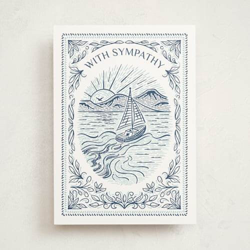 This is a navy sympathy cards with standard by Paper Sun Studio called portal printing on signature in greeting cards