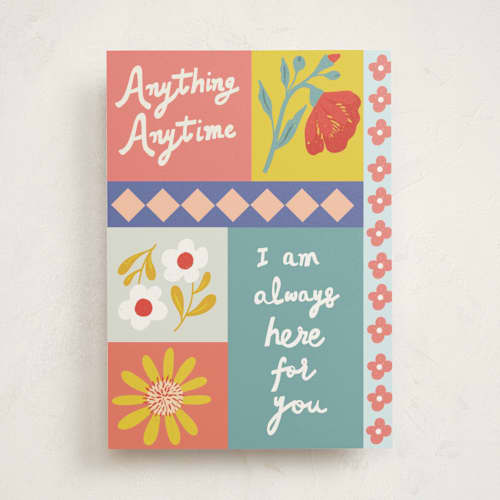 This is a peach sympathy cards with standard by Ana Sarah called pieced together for always printing on signature in greeting cards