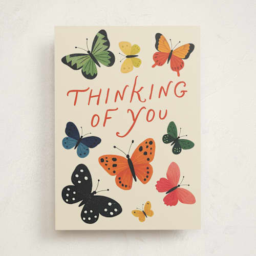 This is a cardinal sympathy cards with standard by Maja Cunningham called butterfly printing on signature in greeting cards