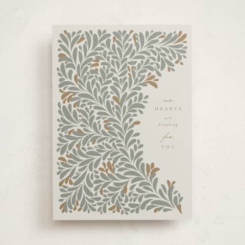This is a smoke sympathy cards with standard by Susanne Kasielke called our hearts are breaking printing on signature in greeting cards