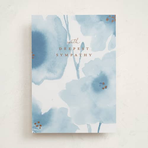 This is a iris sympathy cards with standard by Lindsay Megahed called floral impressions printing on signature in greeting cards