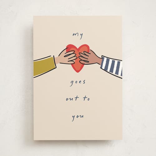 This is a heart sympathy cards with standard by Cindy Reynolds called heart goes out printing on signature in greeting cards