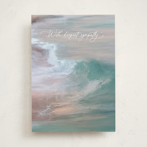 This is a spearmint sympathy cards with standard by Jenna Holcomb called deepest sympathy printing on signature in greeting cards
