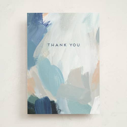 This is a bluebell greeting cards with standard by Nicole Walsh called painted thank you printing on signature in greeting cards