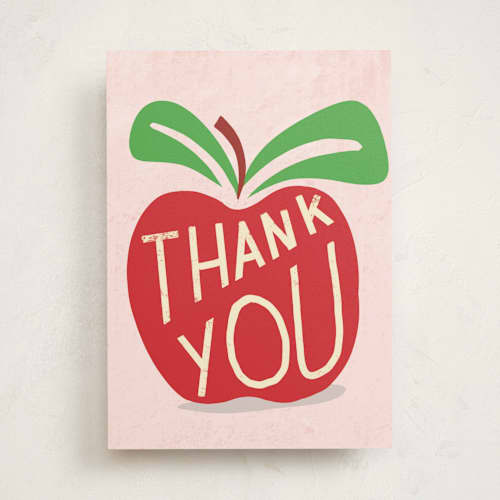 This is a bubblegum greeting cards with standard by Bridget Kirsten Camden called teacher thank you printing on signature in greeting cards