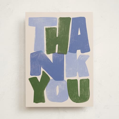 This is a earth greeting cards with standard by Inkblot Design called thank you letters printing on signature in greeting cards