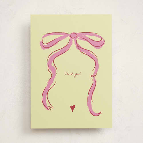 This is a butter greeting cards with standard by Helena Vitto called bow printing on signature in greeting cards