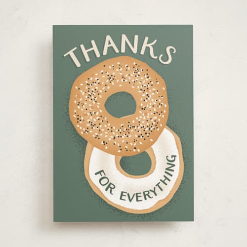 This is a olive greeting cards with standard by Karidy Walker called thanks for everything printing on signature in greeting cards