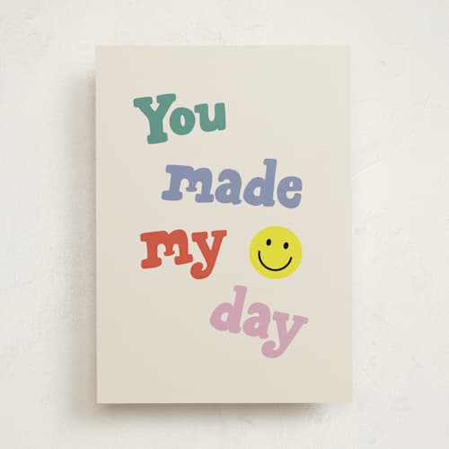 This is a sunshine greeting cards with standard by Angela Garrick called made my day printing on signature in greeting cards