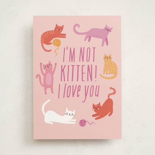 This is a petal dust valentines day cards with standard by Karidy Walker called kitten love printing on signature in greeting cards