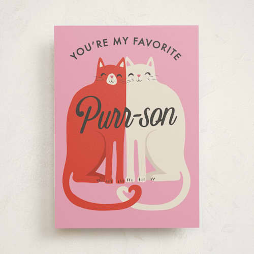This is a petal valentines day cards with standard by Karidy Walker called my favorite purrson printing on signature in greeting cards