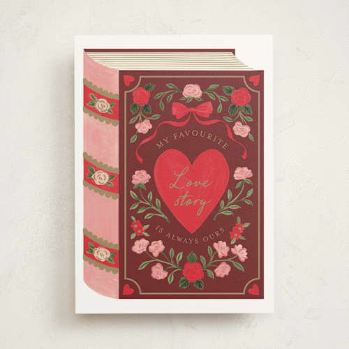 This is a wine valentines day cards with standard by Sarah Knight called its a love story printing on signature in greeting cards