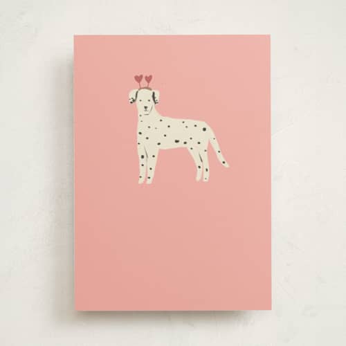 This is a flamingo valentines day cards with standard by Lori Wemple called spotted printing on signature in greeting cards