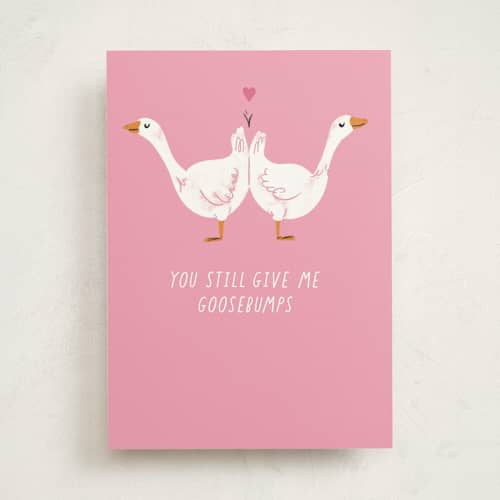 This is a cotton candy valentines day cards with standard by mo kelley called goosebumps printing on signature in greeting cards