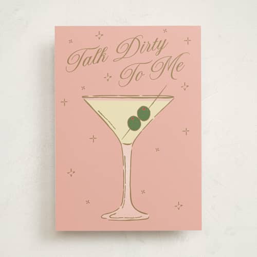 This is a fruit punch valentines day cards with standard by Jennifer Lew called dirty martini printing on signature in greeting cards