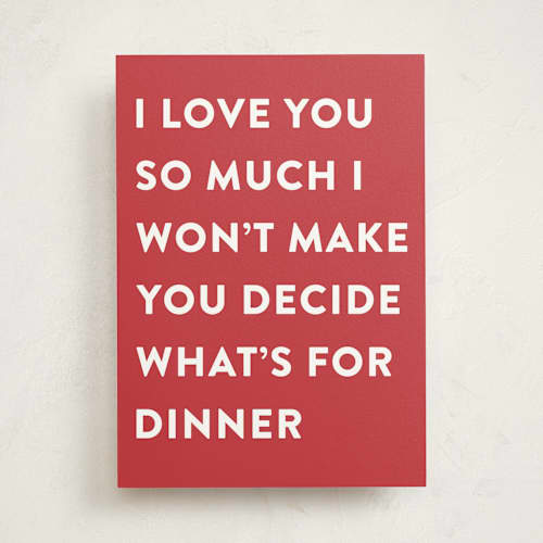 This is a amaryllis valentines day cards with standard by Ashlee Townsend called dinner decisions printing on signature in greeting cards