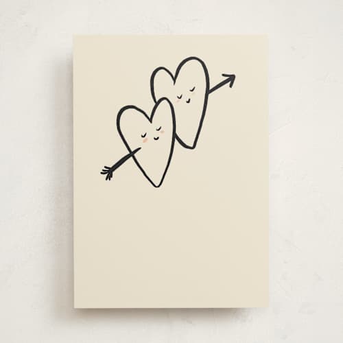 This is a cream valentines day cards with standard by Ani Somi called together forever hearts printing on signature in greeting cards