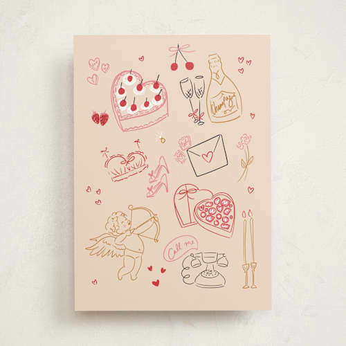 This is a buttercream valentines day cards with standard by Jenna Holcomb called drawn together printing on signature in greeting cards
