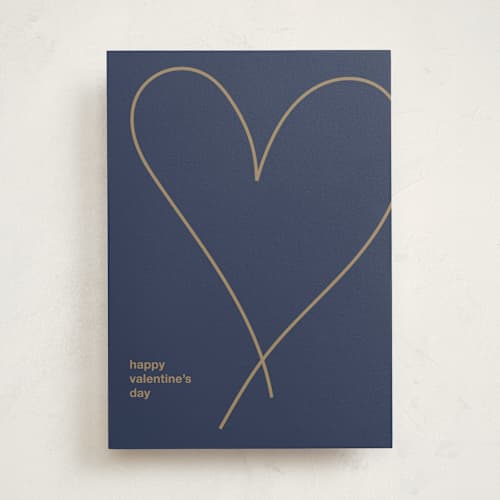 This is a dark sapphire valentines day cards with standard by Coit Creative called golden heart printing on signature in greeting cards