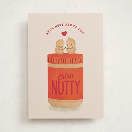 This is a crimson red valentines day cards with standard by Itsy Belle Studio called nuts about you printing on signature in greeting cards