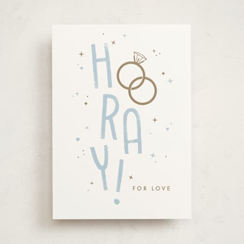 This is a sky wedding cards with standard by Leia Matt called hooray for love printing on signature in greeting cards