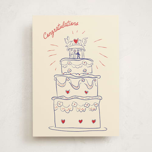 This is a daffodil wedding cards with standard by Ani Somi called happy wedding cake printing on signature in greeting cards