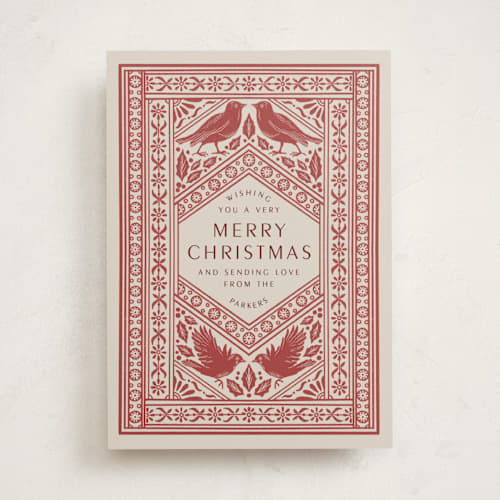 This is a holly met with standard by Katharine Watson called patterned birds printing on signature in standard