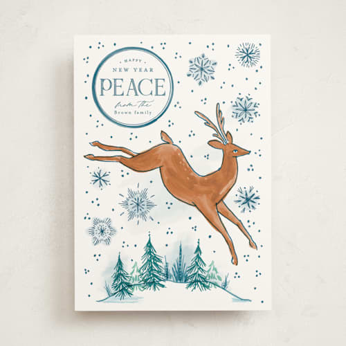 This is a snow met with standard by Everett Paper Goods called lighthearted deer printing on signature in standard