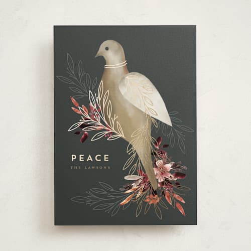 This is a slate met with foil pressed by Petra Kern called the messenger of peace printing on signature in standard