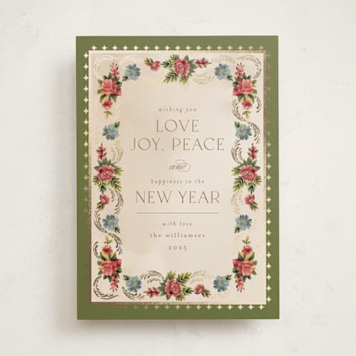 This is a parchment met with foil pressed by Chris Griffith called holiday brocade printing on signature in standard