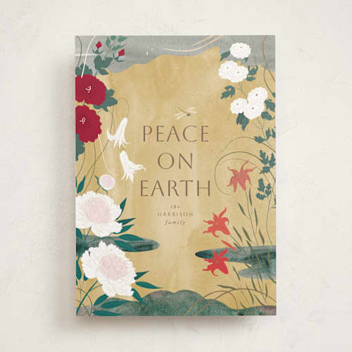 This is a ochre met with foil pressed by Eve Schultz called four seasons printing on signature in standard