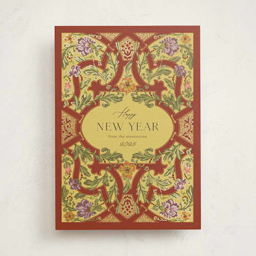 This is a poinsettia met with foil pressed by Jen Owens called strapwork printing on signature in standard