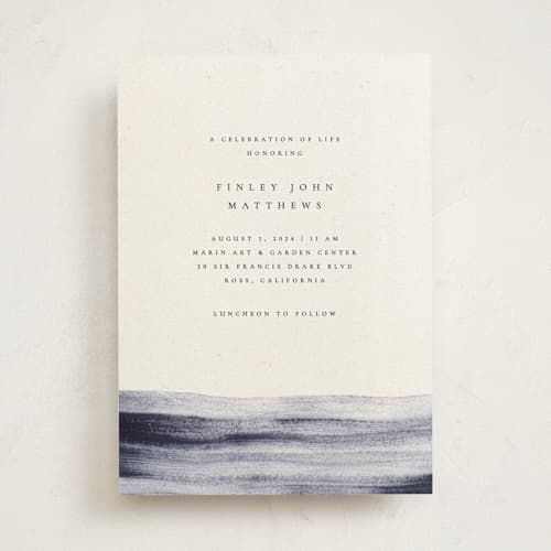 This is a horizon memorial cards with standard by Sumak Studio called stillness printing on signature in standard