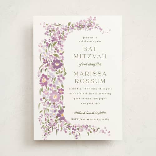 This is a merlot bar mitzvah bat mitzvah invitations with standard by Angela Marzuki called meander printing on signature in standard
