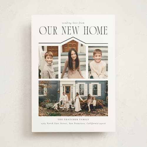 This is a snow moving announcements with standard by Angela Garrick called we moved printing on signature in standard