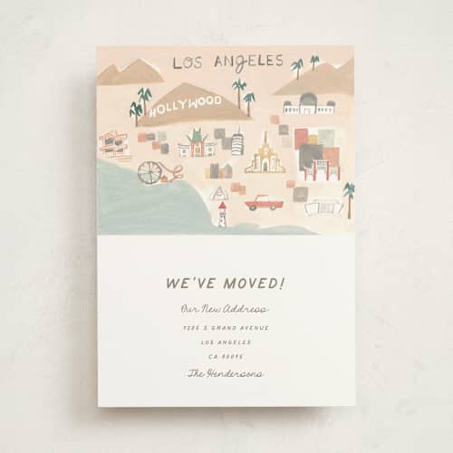 This is a sea moving announcements with standard by Teju Reval called la postcard printing on signature in standard
